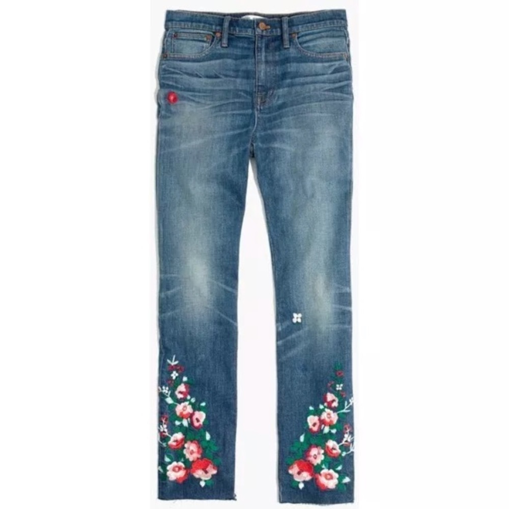 Madewell embroidered floral jeans boyfriend 29/8